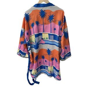 Tropical Palm Print Men's Swim Cover-Up